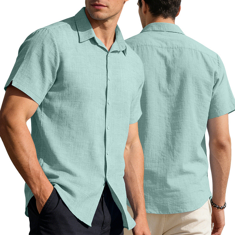 Mens Short Sleeve Lapel Shirt