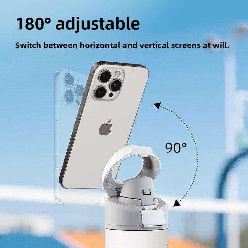Magnetic Phone Holder Vacuum Insulated Stainless Steel Thermos Cup 710ml