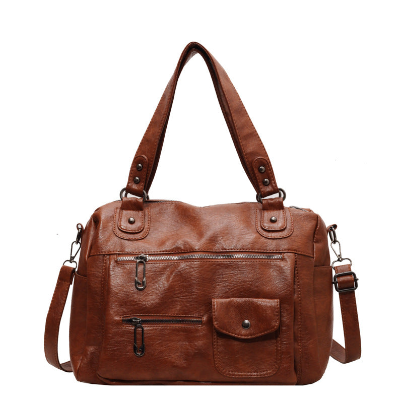 Retro PU Leather Women's Shoulder Tote Bag