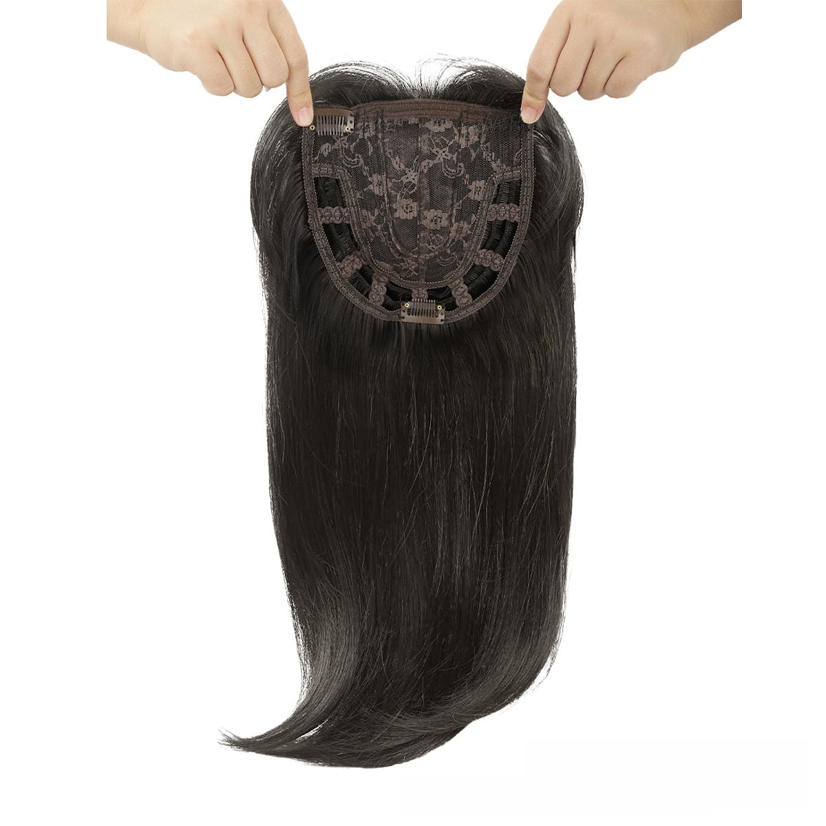 Peluca sintética de la parte media con cabello largo y liso
