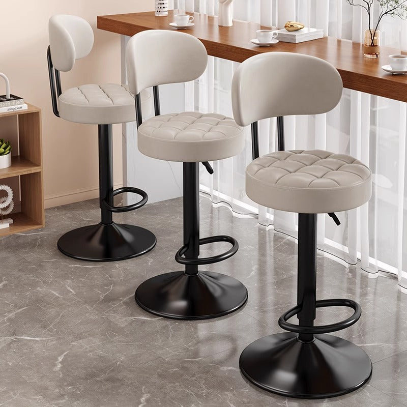 Adjustable Height Swivel Bar Stool with Backrest