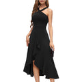 Halter Neck Ruffle Formal Dress