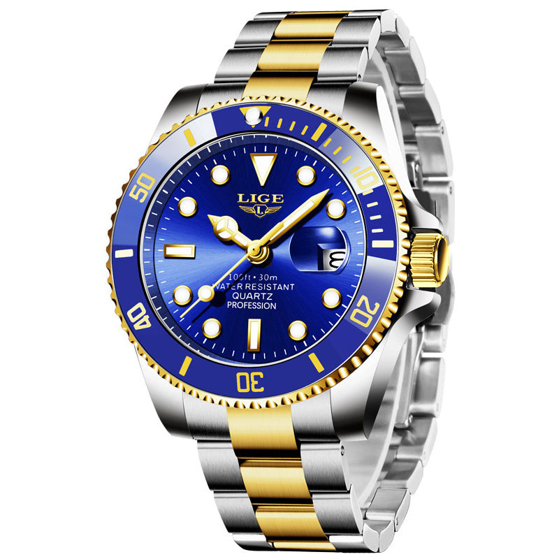 Men's Watch Quartz Three-Hand Watch Waterproof Clock