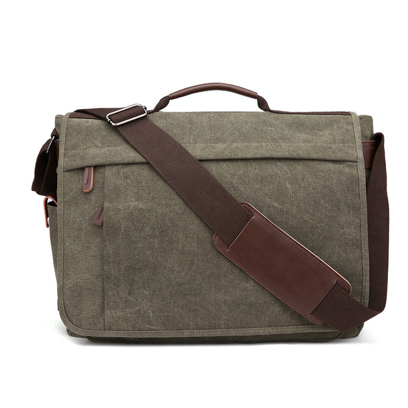 Multi-Compartment Canvas Men's Bag, Fashionable Men's Shoulder Bag