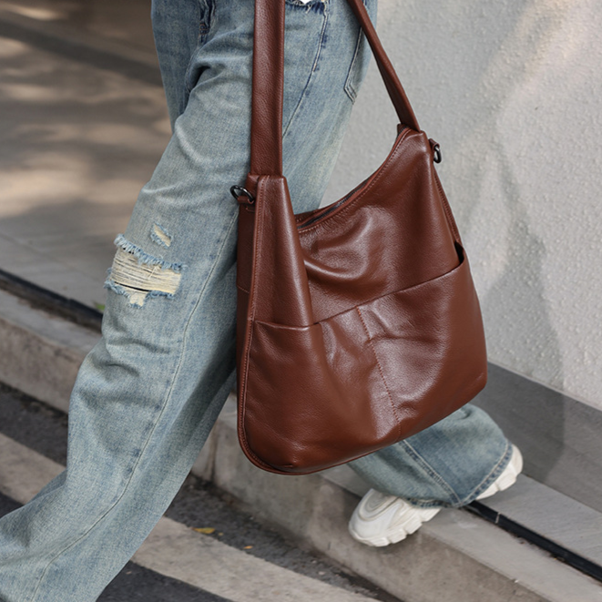 Genuine Leather Crossbody Bag with Adjustable Strap