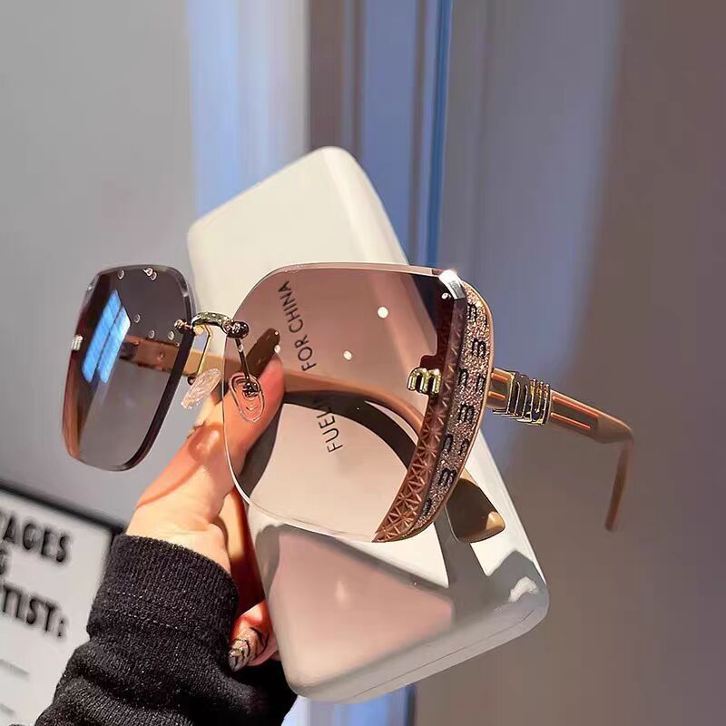 Gafas de sol de marco grande para mujer, gafas de sol cuadradas de moda de alta gama