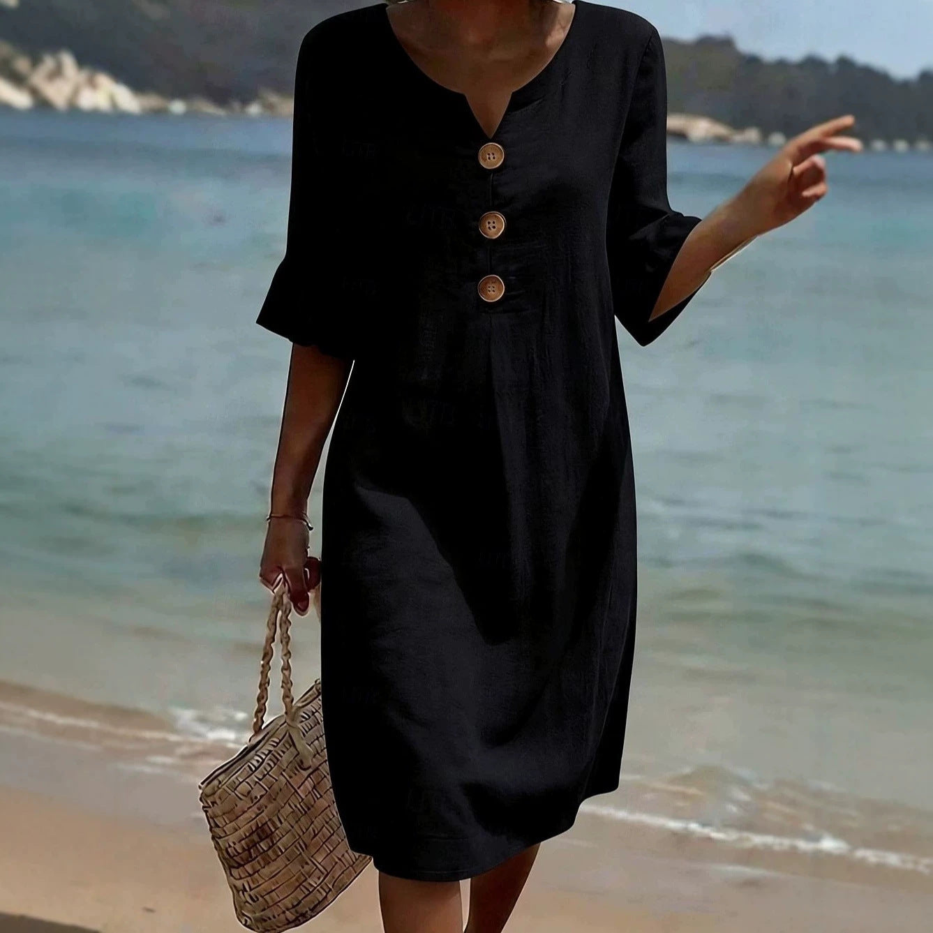 Floral Print Chiffon Maxi Dress with Bell Sleeves