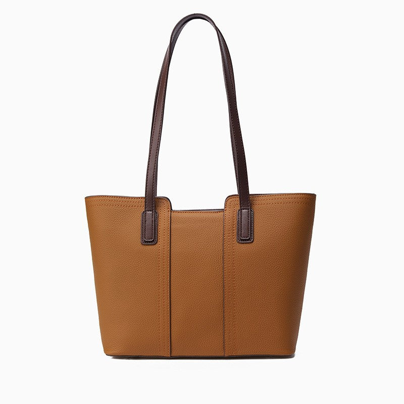 Genuine Leather Women Tote Bag Large Capacity Commuter Shoulder Bag