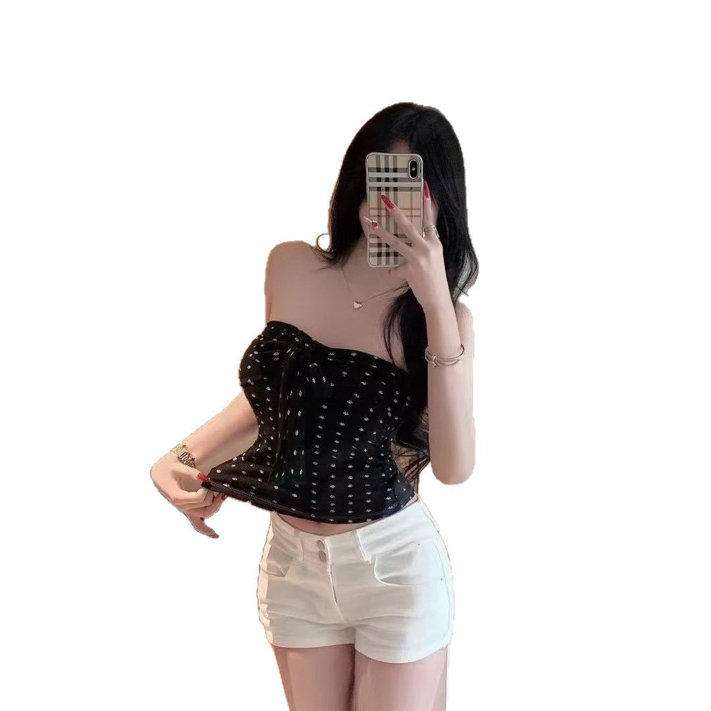 Polka Dot Bow Tube Top