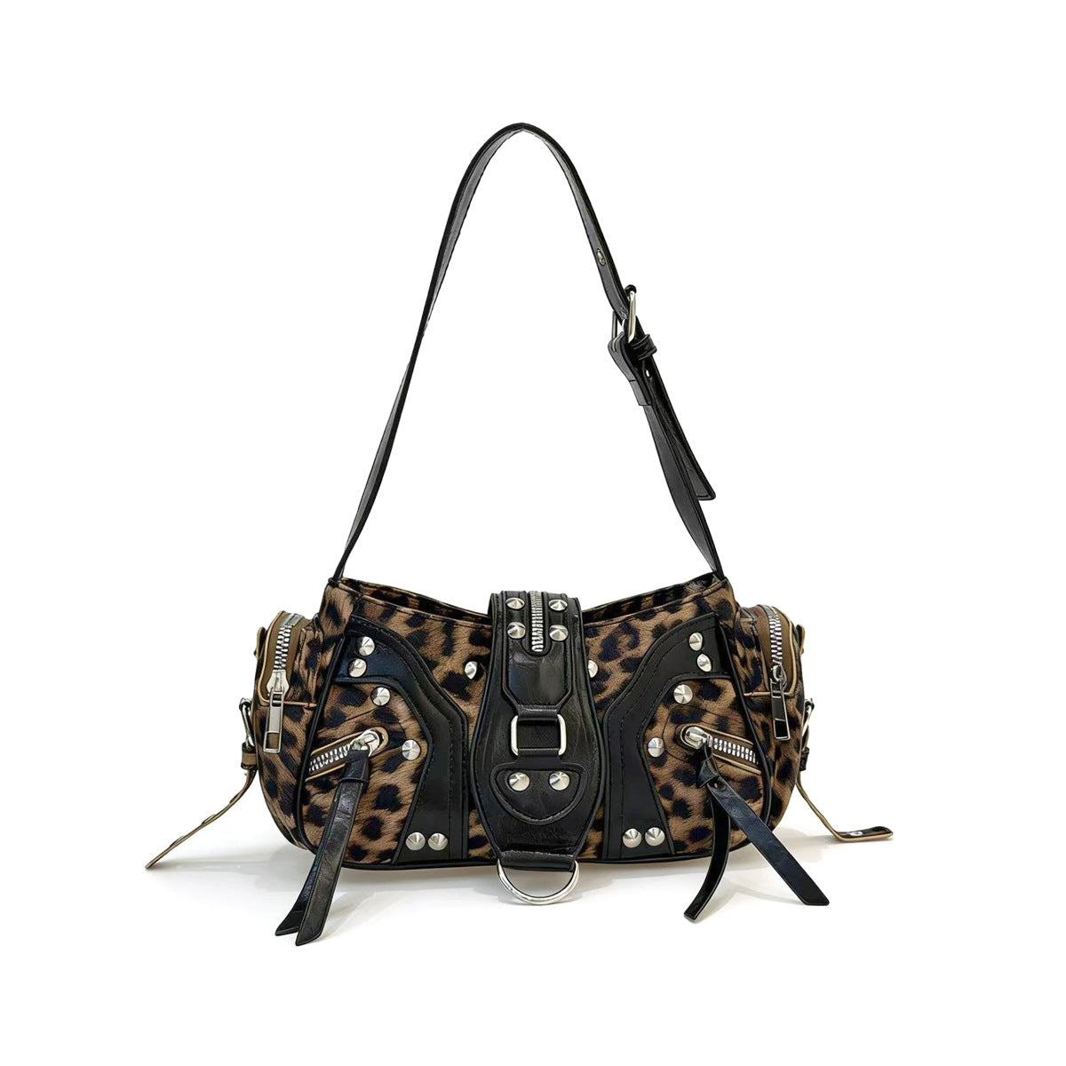 Bolso bandolera de cuero con correa inclinada para mujer