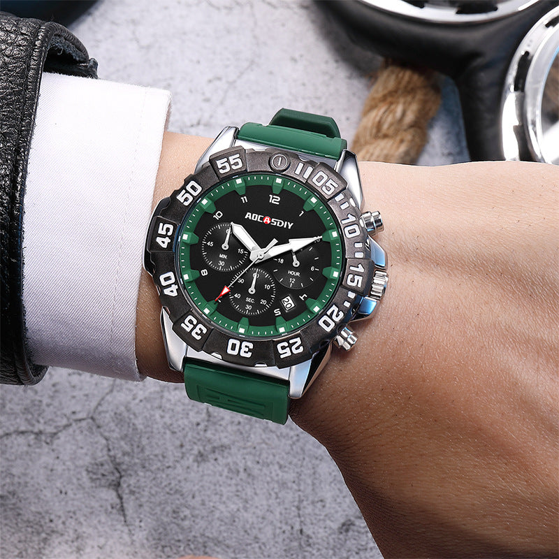 Mens Digital Analog Sport Watch with Silicone Band
