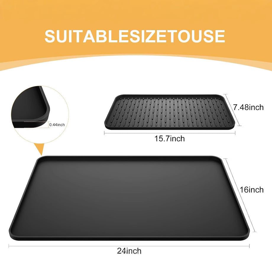 Silicone Coffee Machine Mat with Drainage Tray