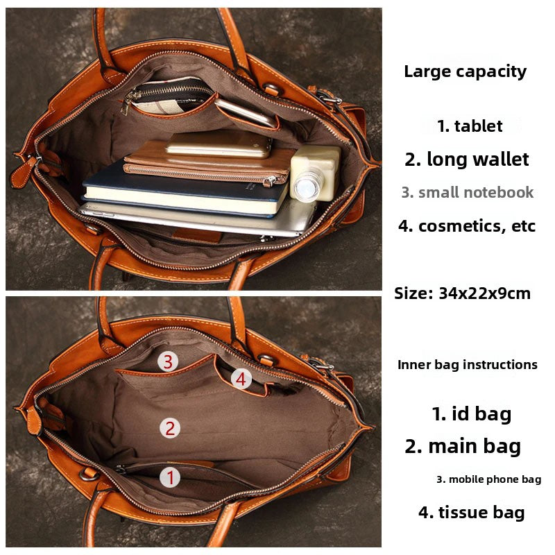 Genuine Leather Retro Boston Bag