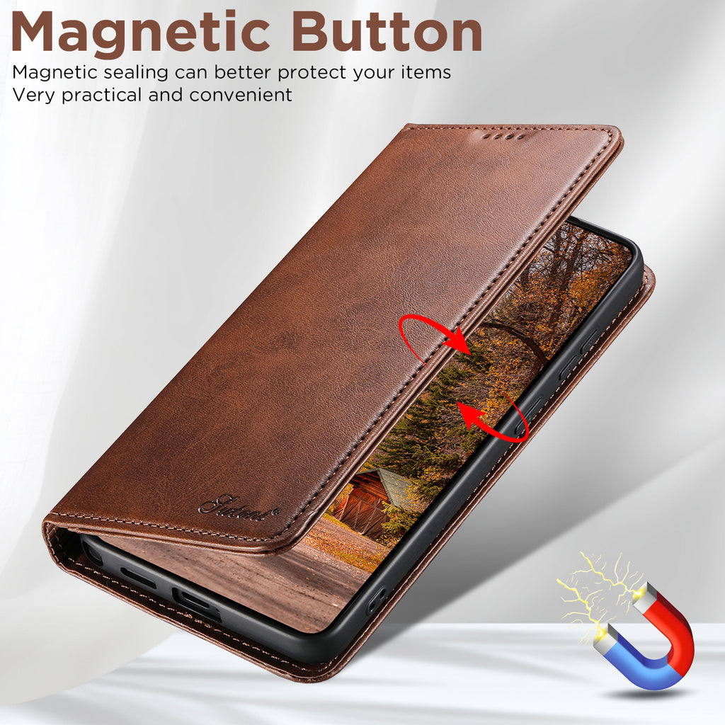 Funda magnética de cuero para teléfono Samsung Galaxy