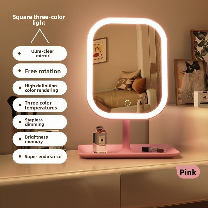 Desktop LED Makeup Mirror with Adjustable Stand