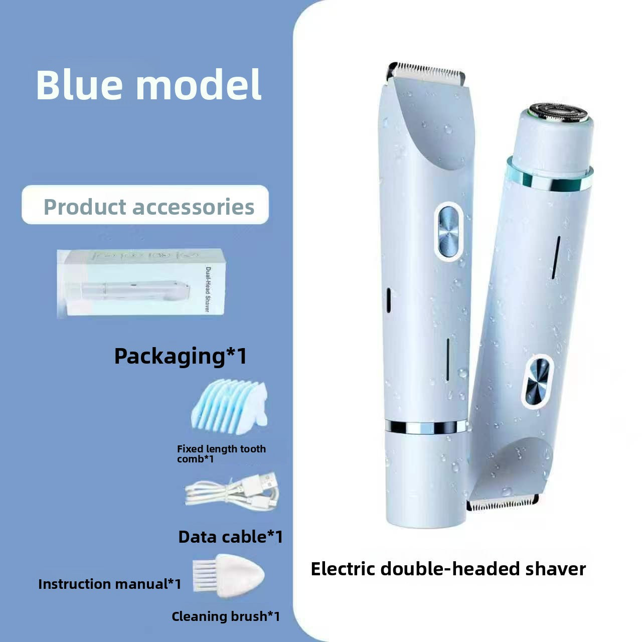 Afeitadora eléctrica recargable de doble cabeza para mujer