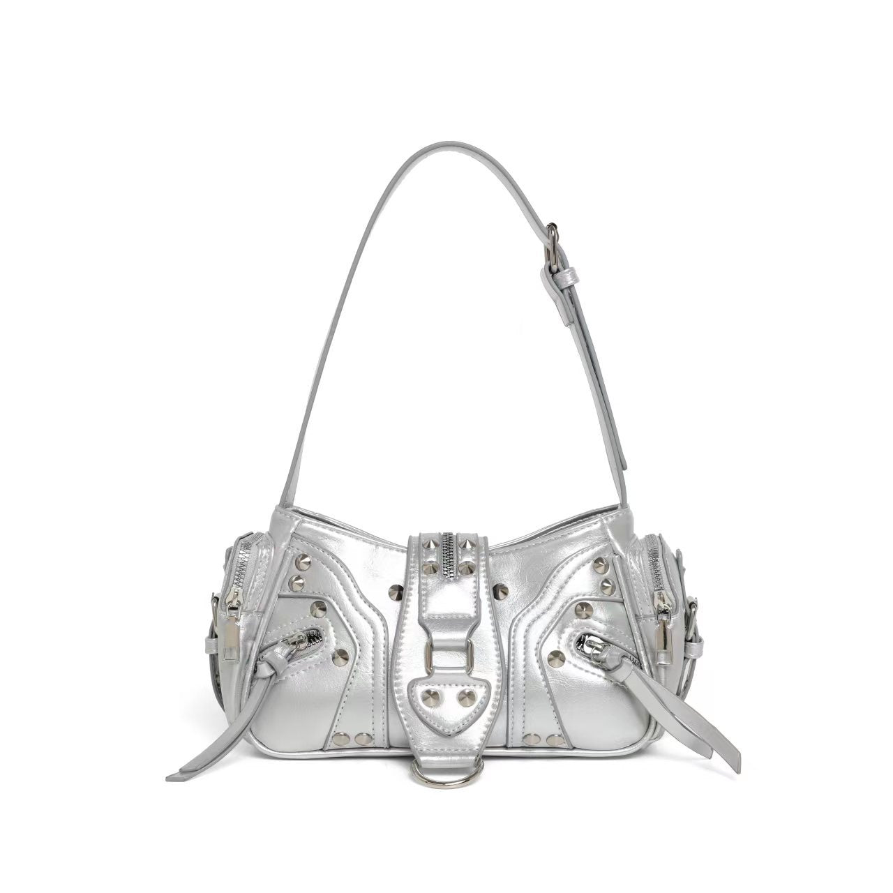Bolso bandolera de cuero con correa inclinada para mujer