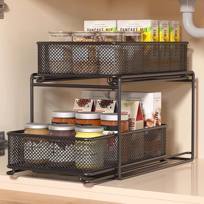 Estante de almacenamiento de cocina de varios niveles, organizador de fregadero multifuncional para el hogar