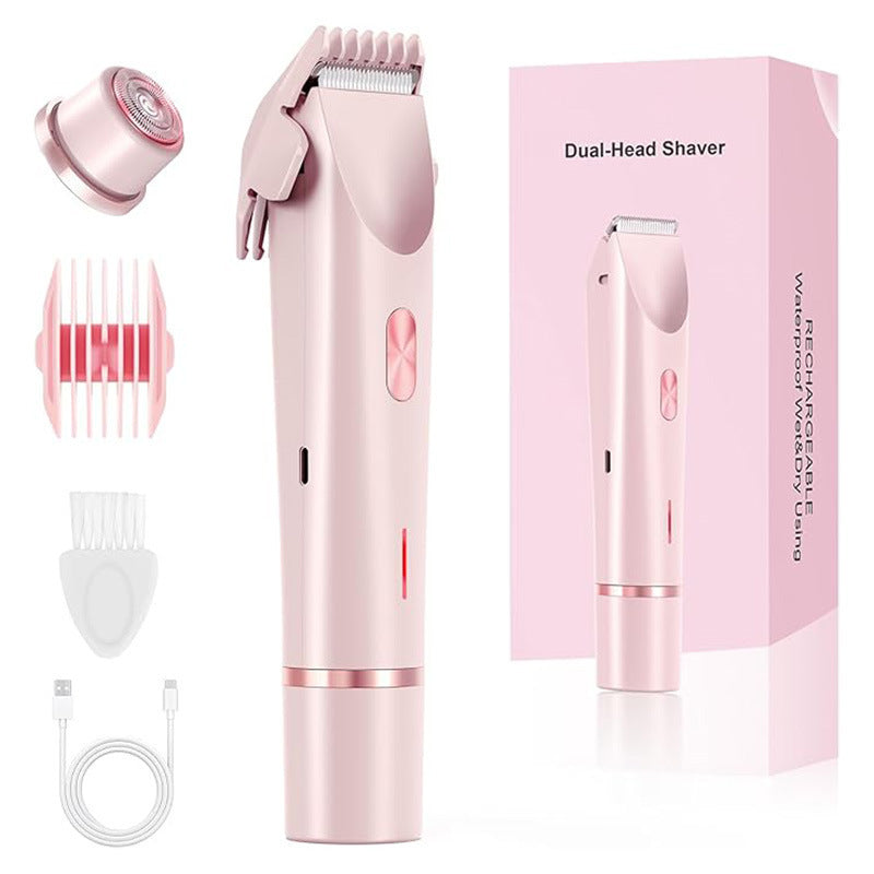 Afeitadora eléctrica recargable de doble cabeza para mujer
