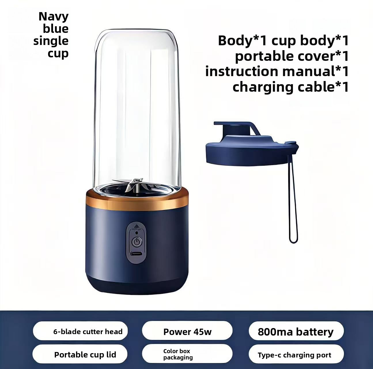 Taza exprimidor recargable portátil con carga USB