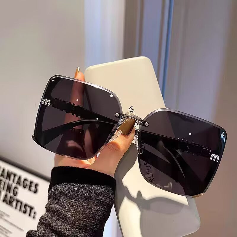 Gafas de sol de marco grande para mujer, gafas de sol cuadradas de moda de alta gama