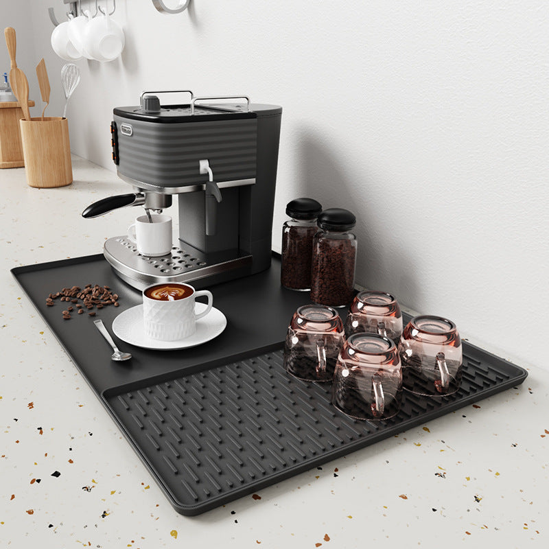 Silicone Coffee Machine Mat with Drainage Tray