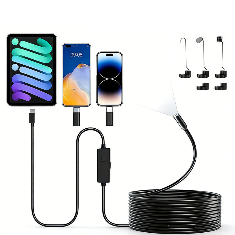 Cámara de endoscopio USB industrial para inspección de tuberías y automóviles