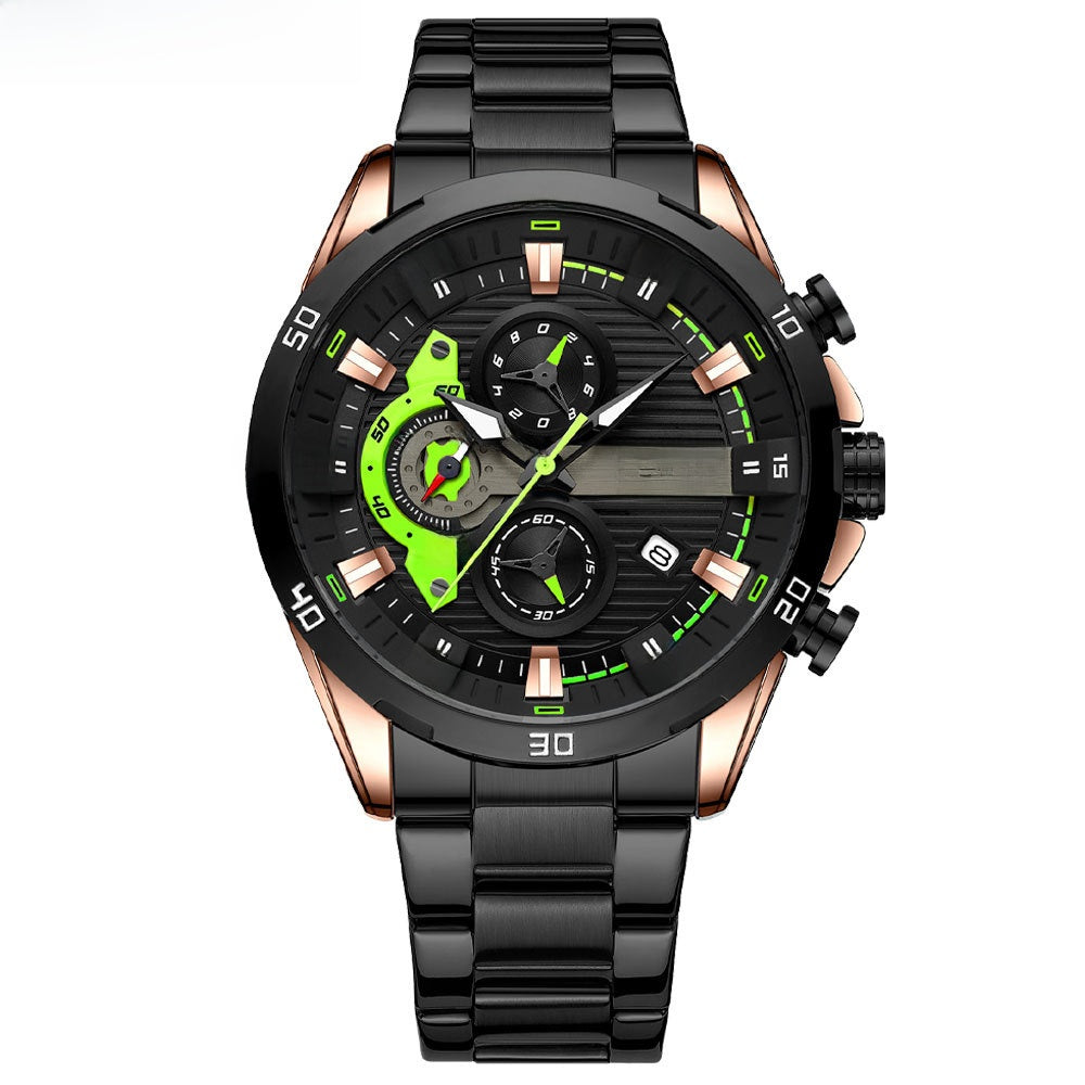 Curren Mens Business Quartz Watch Calendar Steel Band