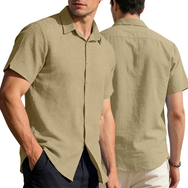 Mens Short Sleeve Lapel Shirt